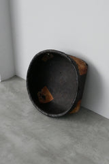 柿渋和紙　一閑張り　編み籠　江戸後期　Edo–Meiji Period　/  Japanese Antique Kakishibu Basket　Object