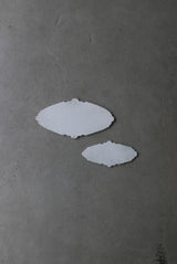 白磁　Oval 2way scrach&web plate SS / Takahiro Yahagi