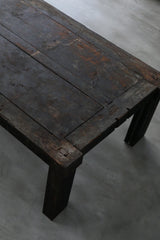 黒漆　水屋箪笥リメイクテーブル　江戸時代　/  Japanese Antique　Table Made by Nagahuji