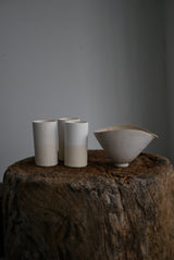 釉かけ分け　陶肌　筒Cup  /Akari Sato