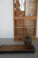 2段ガラス棚　大正から昭和初期　大型配送/  Japanese Antique