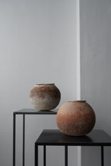 Moon Jar  満月壺　直径23/ Testuya Hioki    Japanese  soil   Art 花器