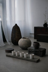 白瓷長石高台　茶杯　小　/ タナカシゲオ