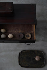 硯付き箪笥　大型配送　/  Japanese Antiques