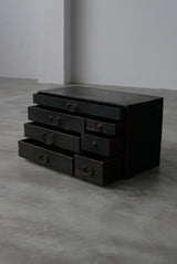 黒漆　小引出し　小箪笥　江戸時代　/  Japanese Antique　Urushi Drawer , Chest