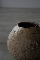 Moon Jar  満月壺　直径17.5cm  Testuya Hioki    Japanese  soil   Art 花器