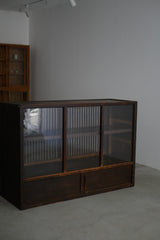 水屋カウンター　ガラス戸棚　大正時代　大型配送　/  Japanese Antiques Tansu Counter キャビネット