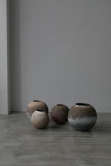 Moon Jar  満月壺　直径20/ Testuya Hioki    Japanese  soil   Art 花器