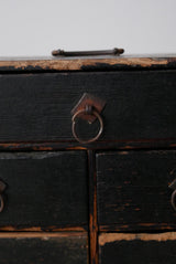 黒漆　小引出し　小箪笥　江戸時代　/  Japanese Antiques