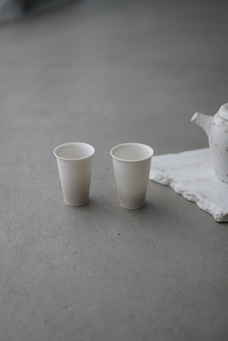 N様専用　白磁　グレージュ　slim 聞香杯　/ Takahiro Yahagi