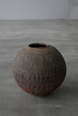 Moon Jar  満月壺　直径20/ Testuya Hioki    Japanese  soil   Art 花器