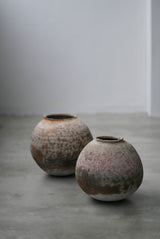 T様　お取置き  / Moon Jar  満月壺　直径20/ Testuya Hioki    Japanese  soil   Art 花器