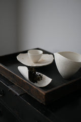 片口　横型 M　 Bone White 半磁器　/  Kanako Yoshida