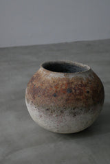 Moon Jar  満月壺　直径23/ Testuya Hioki    Japanese  soil   Art 花器