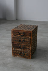 墨書き和紙張り　小引出し　Tansu  小箪笥　　/  Japanese Antiques　Wooden Drawer　Chest