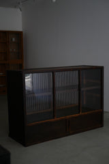水屋カウンター　ガラス戸棚　大正時代　大型配送　/  Japanese Antiques Tansu Counter キャビネット