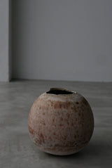 Moon Jar  満月壺　直径22/ Testuya Hioki    Japanese  soil   Art 花器