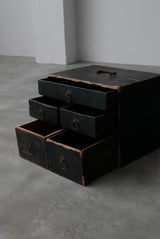 黒漆　小引出し　小箪笥　江戸時代　/  Japanese Antiques