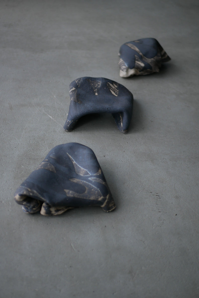 陶布　台皿　炭化景色  /菊地　亨