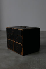 黒漆　小引出し　小箪笥　江戸時代　/  Japanese Antiques