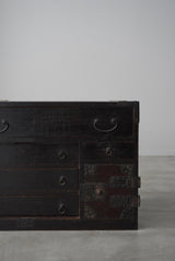 硯付き箪笥　大型配送　/  Japanese Antiques