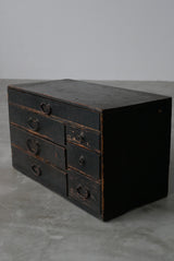 黒漆　小引出し　小箪笥　江戸時代　/  Japanese Antique　Urushi Drawer , Chest