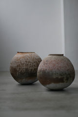 Moon Jar  満月壺　直径20/ Testuya Hioki    Japanese  soil   Art 花器