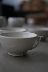 白瓷双耳付茶杯　S/M　/ タナカシゲオ