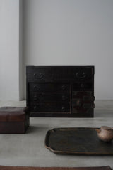 硯付き箪笥　大型配送　/  Japanese Antiques