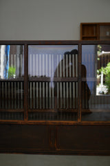 水屋カウンター　ガラス戸棚　大正時代　大型配送　/  Japanese Antiques Tansu Counter キャビネット