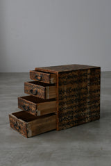 墨書き和紙張り　小引出し　Tansu  小箪笥　　/  Japanese Antiques　Wooden Drawer　Chest