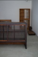 水屋カウンター　ガラス戸棚　大正時代　大型配送　/  Japanese Antiques Tansu Counter キャビネット