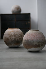 T様　お取置き  / Moon Jar  満月壺　直径20/ Testuya Hioki    Japanese  soil   Art 花器