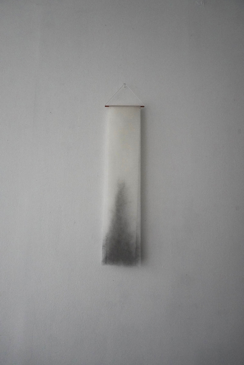 専用 / 布掛け軸　　煙の姿__02/ 墨染め