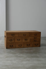 リズムのある箪笥　引出し12杯　明治〜大正期　大型配送　/  Japanese Antique  Tansu Drawer Chest