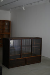 水屋カウンター　ガラス戸棚　大正時代　大型配送　/  Japanese Antiques Tansu Counter キャビネット