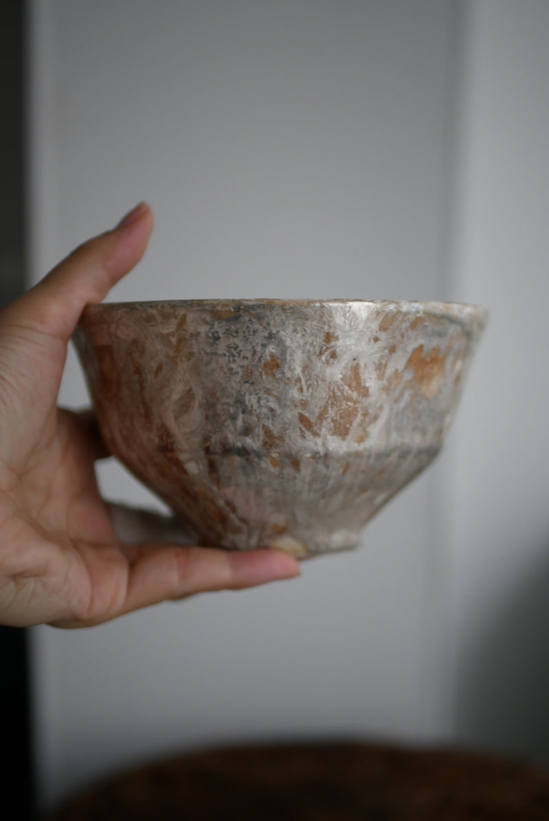 茶煙銀彩　抹茶碗  /菊地　亨