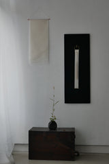 専用 / 布掛け軸　　曲線の重ね　白  中