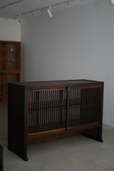水屋カウンター　ガラス戸棚　大正時代　大型配送　/  Japanese Antiques Tansu Counter キャビネット