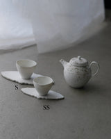 白磁　Oval 2way scrach&web plate SS / Takahiro Yahagi