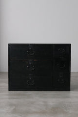 黒漆　箪笥　江戸時代から明治期　美品　/  Japanese Antique　Urushi　Tansu, Drawer Chest