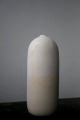 釉かけ分け　花器　White &Stone Veil    / Akari Sato