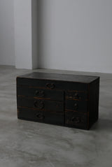 黒漆　小引出し　小箪笥　江戸時代　/  Japanese Antique　Urushi Drawer , Chest