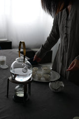 Reserved Order  Glass Kettle / Tea Tray Object /tea cups / tea scoops