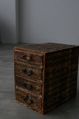 墨書き和紙張り　小引出し　Tansu  小箪笥　　/  Japanese Antiques　Wooden Drawer　Chest