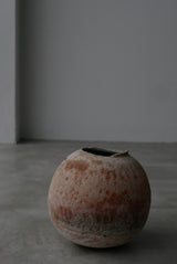 Moon Jar  満月壺　直径22/ Testuya Hioki    Japanese  soil   Art 花器