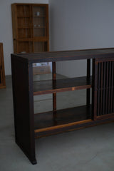 水屋カウンター　ガラス戸棚　大正時代　大型配送　/  Japanese Antiques Tansu Counter キャビネット