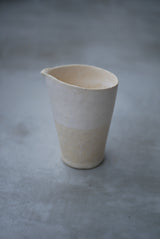 White Veil  釉かけ分け　片口　石肌　/ Akari Sato 石肌