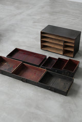 黒漆　小引出し　小箪笥　江戸時代　/  Japanese Antique　Urushi Drawer , Chest
