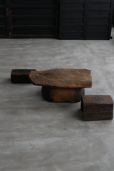 木　刳抜　少数民族　小椅子　小　/  Asian Antique　Primitive Wooden  Stool